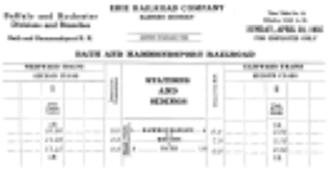 Bath & Hammondsport Railroad Time Table No. 14 — April 28, 1935 12:01 a.m.